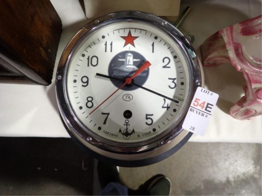 5-24M RUSSIAN SHIP CLOCK W/MANUAL & KEY