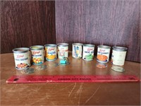 SET OF 8 CHILD'S LIBBY'S TOY FOOD CANS & OPENER