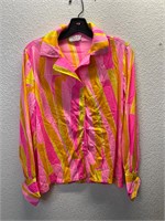 Vintage 70s Polyester Femme Button Up Shirt