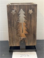 Tree cutout candle holder