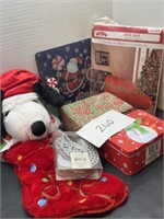 Christmas lot; snoopy stocking & more