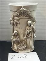 Nativity / religious vase / planter