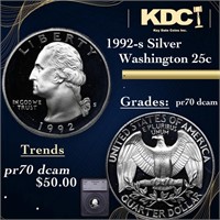 Proof 1992-s Silver Washington Quarter 25c Graded