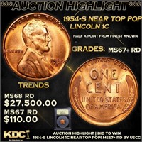 ***Auction Highlight*** 1954-s Lincoln Cent Near T
