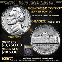 ***Auction Highlight*** 1962-p Jefferson Nickel Ne