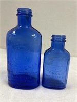 2 Vintage Milk Of Magnesia Blue Bottle The Chas.