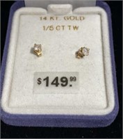 14 KT GOLD DIAMOND EARRINGS