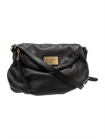 Marc Jacobs Black Leather Jacquard Shoulder Bag