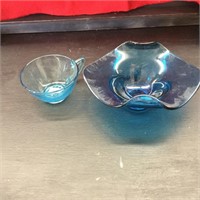 Blue Candy Dish And Cup