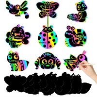 HubirdSall 63Pcs Funky Frogs Scratch Art for Kids