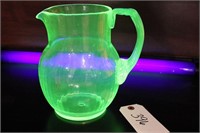Vintage vaseline glass pitcher