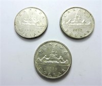 1957 1959 & 1961 Silver Dollars