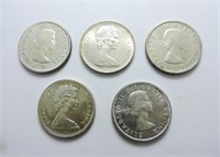1963, 66, 61, 62 & 1867 - 1967 silver dollars