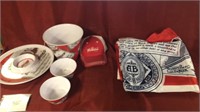 Budweiser Collectibles:Hat, Flag, Bowls, & Platter