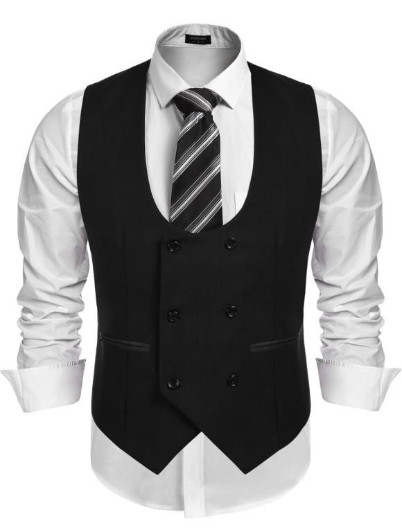 (new)Size:L, COOFANDY Men's Suit Vest Slim Fit