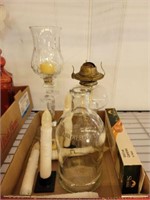 TRAY- DECANTER AND OIL LAMPS
