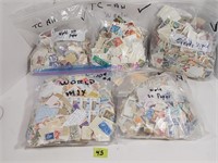 World stamps off/on paper (5 bags)