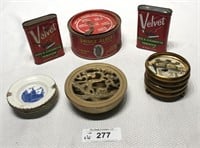 6 pcs. Vintage Tobacco Tins & Ashtrays