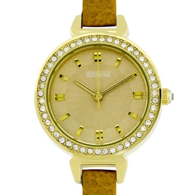 Eberle Crystal Studded Bezel 39mm Case Watch