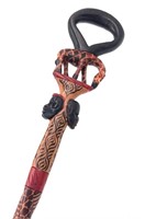African Carved Wooden Cane