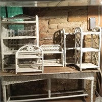 5 Wicker Shelves/Stands
