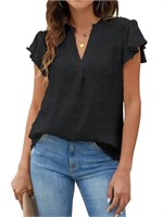 O661  Fantaslook Blouses, V-Neck Ruffle Sleeve Top