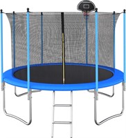 Trampoline 12FT with Basketball Hoop Enclosure Net