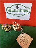 Pair Owls 2” Jeweled trinket boxes tag $17.99