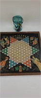 Chinese Marble Checkers Game With Marbles