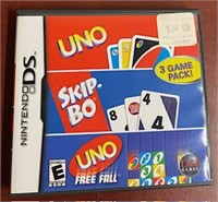 Nintendo DS-3 Game Pack-Uno,Skip-Bo,Uno Free Bill