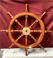 35 Inch Wooden Boat/Ship Wheel