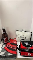 Dale Earnhardt Jr lot (flag, pillow, large glass