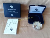 2018 W proof silver eagle coin deep cameo