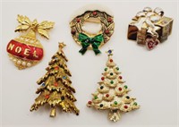 (G) Christmas Brooches- Christmas Trees,