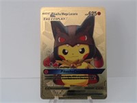 Pokemon Card Rare Gold Pikachu Mega Lucario