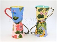 (4) DROLL DESIGN MUGS