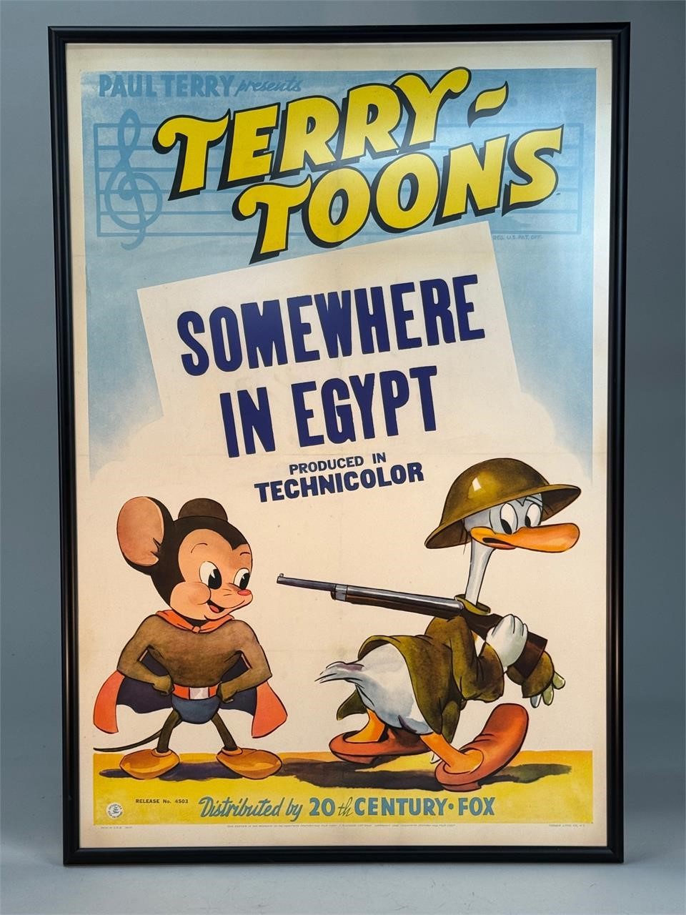 Original 1943 Gandy Goose Cartoon Movie Poster