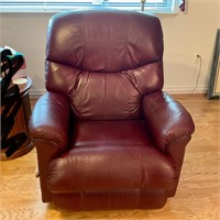 Lazy Boy Maroon Leather Rocker Recliner