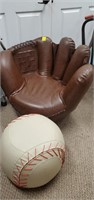 Glove seat with baseball footrest