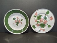 2 Metal Decorative Plate and Bowl