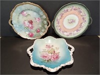 3 Vintage Decorative Floral Plates