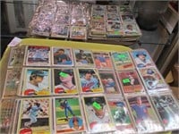 2 TRAYS SPORTS CARDS IN BINDER SLEEVES