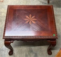 Solid Wood End Table 27" x 24" Dark Color