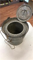 Vintage unknown brand galvanized bait bucket