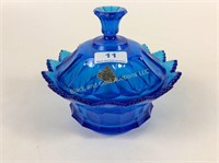 Blue Fenton Covered Candy Dish