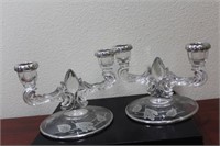 Set of 2 Silver overlay Candelabra