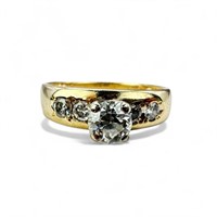 14K Yellow Gold & Diamond Engagement Style Ring