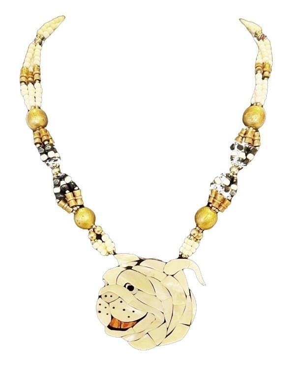 Cute Lee Sands Bulldog Necklace