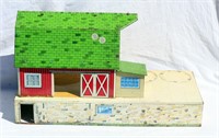 Good Sized Tin Toy Barn from 1950's