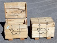 Pair of Wood Crates with Wire Securings